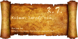 Kulman Tarzícia névjegykártya